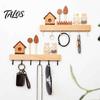 Heavy Duty Coat Hooks Wooden Key Holder with 6 Hooks, Decorative Entryway Organizer Natural Wood Rack Rack, Easy Wall Mount Installation Hanger