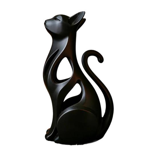 3D Printed Hollow Cat Abstract Sitting Figurine Modern Kitten