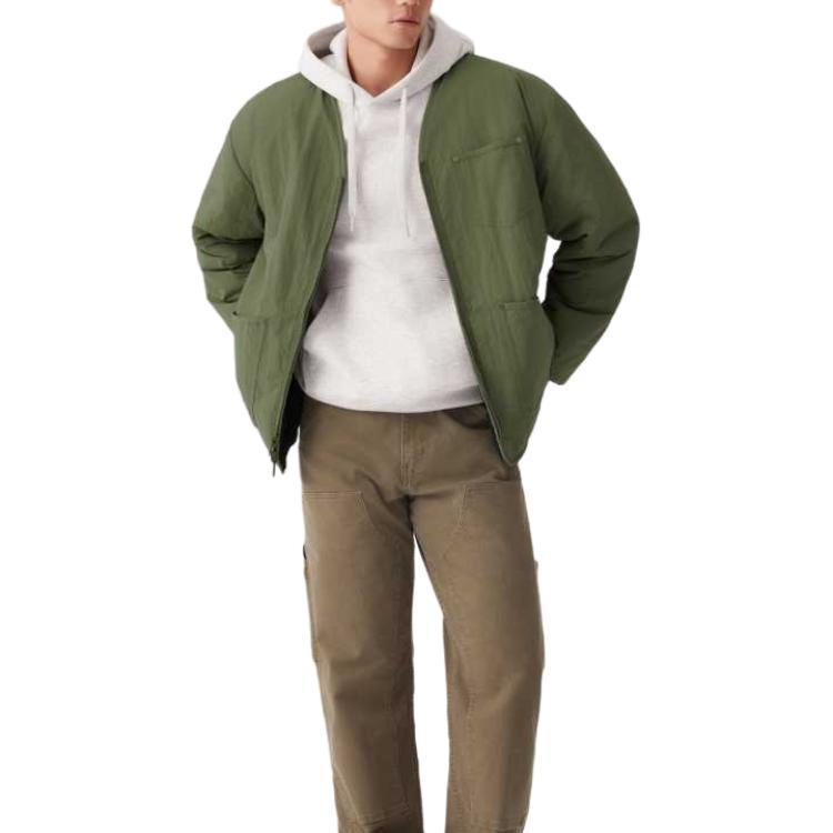 Levis Loose Faux Shearling Reversible Long Sleeve Jacket Men Jackets Green 002PX-0001