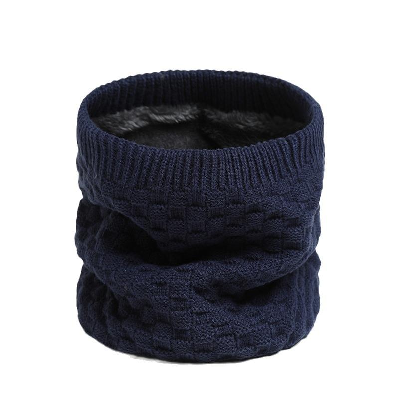 New Checkered Velvet Autumn Winter Scarf Men Women Warm Soft Neck Protection Head Cover Solid Color Knitted