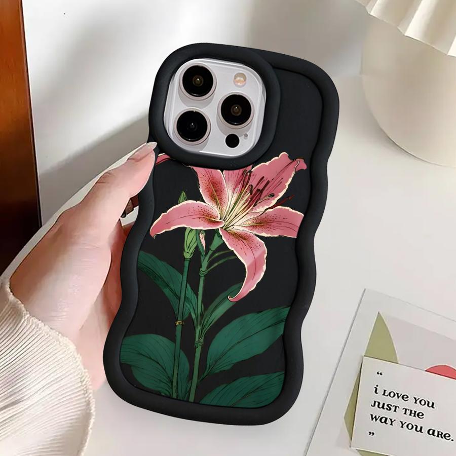 Soft Phone Cover Case for iPhone 16 Pro Max 13 12 XR 11 14 8 15 Plus 17 Air Simple Floral