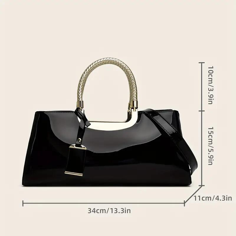 Light Lacquer Leather Portable Women's Bag Single Shoulder Wedding Bag Bride's Bag Banquet Bag