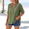 Women's Fashion Loose Casual Summer V-neck Short Sleeve T-shirt