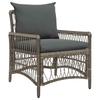 Garden Chair with Cushion Gray 73 X 61 X 77 Cm Poly Rattan