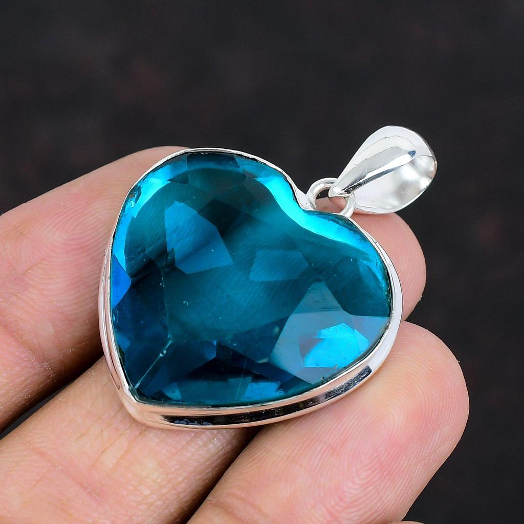 Faceted Indicolite Pendant Gemstone Pendant Designer Jewelry 925 Sterling Silver Pendant Birthstone Pendant Gifts For Women Handmade Pendant