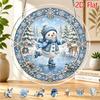 2D Flat Acrylic Sun Catcher, Ice Skater Snowman Themed Sun Catcher, Home Garden Decor, Suitable Gift for Christmas, Thanksgiving, Anniversary, Birthda