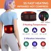 Electric Heating Waist Massager Back Support Belt 3 Levels Red Light Heat Vibration Hot Compress Brace Belt for Back Pain Relief