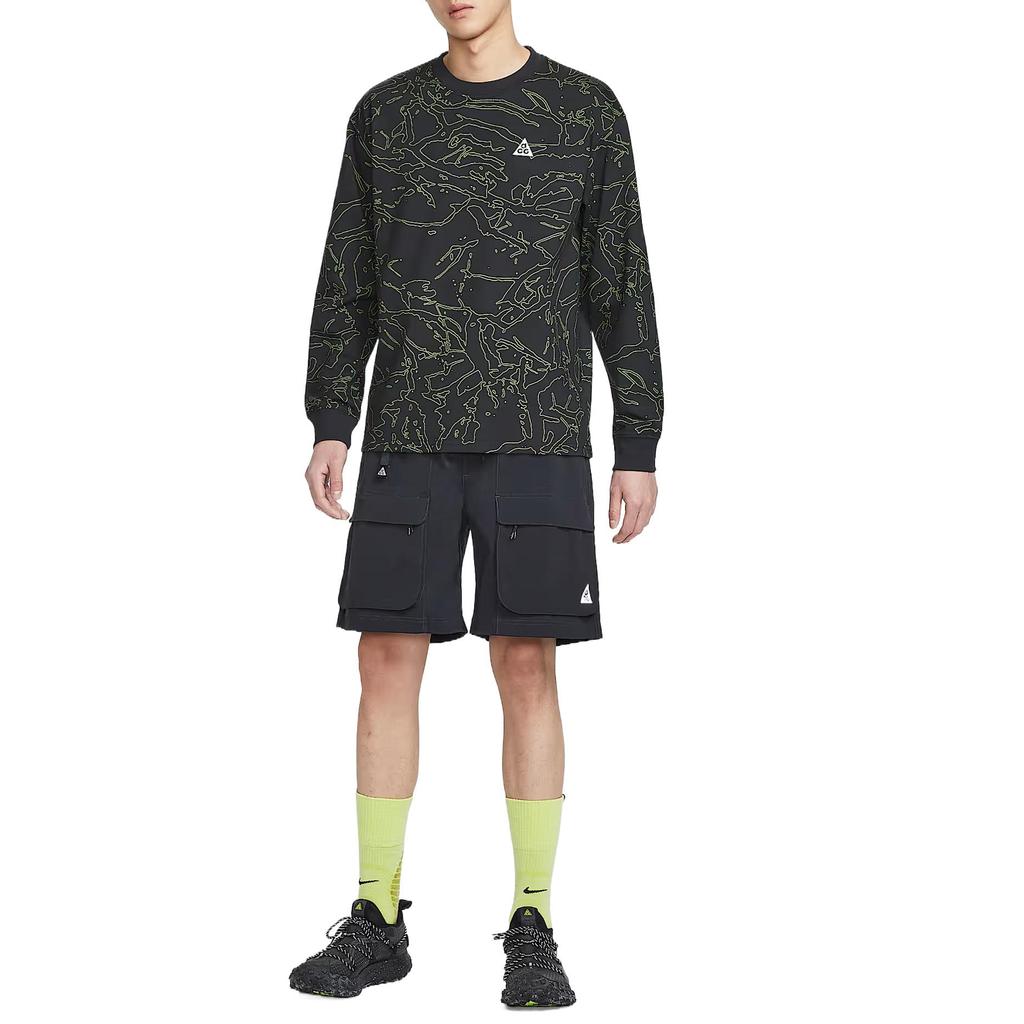 Nike Dri-Fit Loose Fit All Over Print Long Sleeve T-Shirt Men Tops IO1576-010