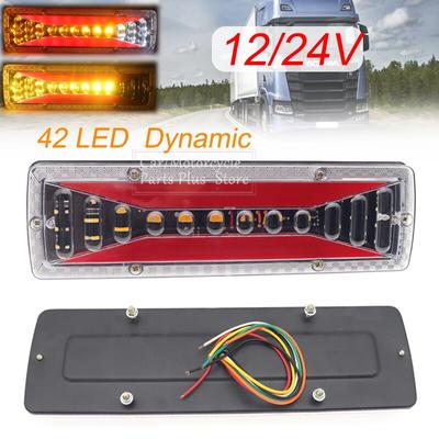 2 STÜCKE 12 V/24 V 42 LED Dynamisches Auto-LKW-Rücklicht Blinker Hinten Bremslicht Rückwärtssignallampe Für Anhänger Lkw Bus Camper