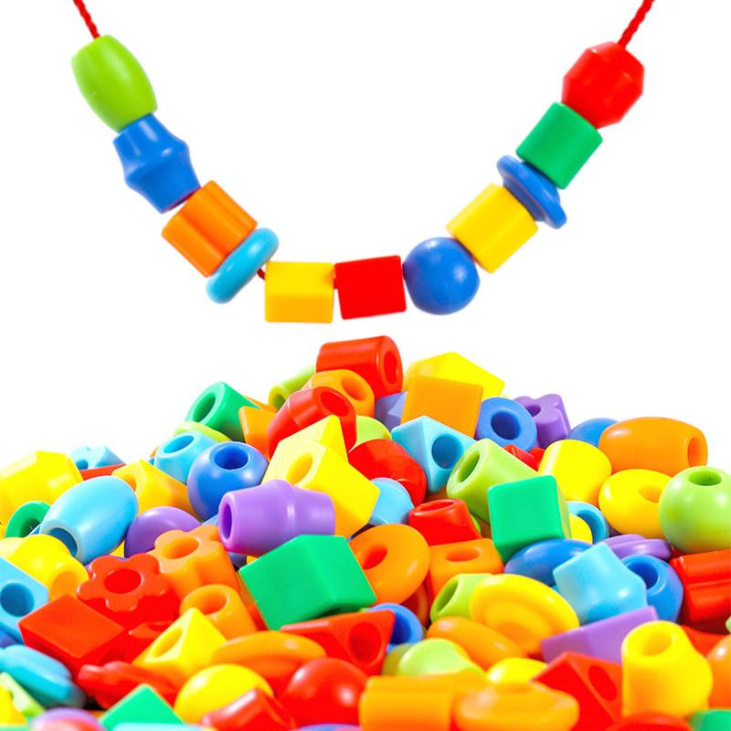 Montessori Educational Threading Stringing Beads Fine Motor Skills Occupational Therapy Toys Kids Crafts Learning Activities