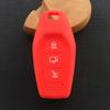 ZAD Silicone Rubber Car Key Case Cover Shell Skin Bag Holder Set for Mahindra India Car Accessory 3 Buttons Key Fob Protection