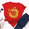 Cotton T-Shirt Short Sleeve Round Neck Women 2d Print Tops