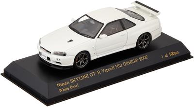 CARNEL Nissan Skyline VspecII Nur 2002 White Pearl Finished Product CN430204 1/43 GT-R (BNR34)