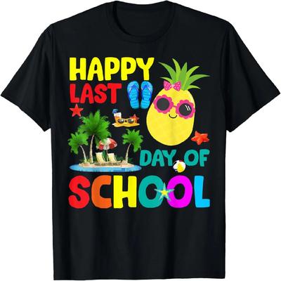 Happy Last Day Of School Teacher Student Summer Pineapple T-Shirt