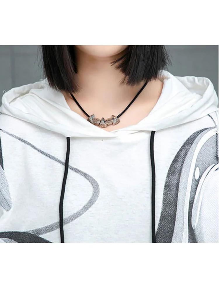 Xitao Print Hooded Pocket Contrast Color Dress GMM1191