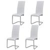 VidaXL 4x Cantilever Dining Chair White Kitchen Dinner Meal Home 242288