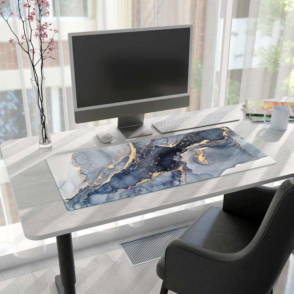 iCasso Mouse Pad Gaming Large Scandinavian Style Desk Mat 90x40cm Water Resistant Easy to Clean Rubber Base Desk Mat for Work Gaming Office Non-Slip