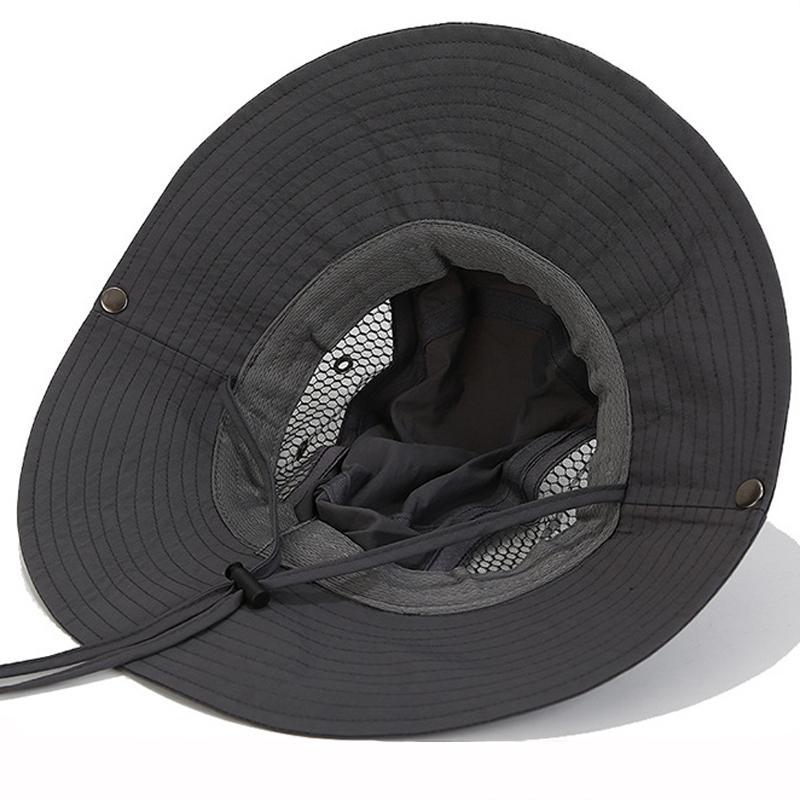 Letní pánský klobouk bucket venkovní UV ochrana široký okraj Panama Safari lovecký turistický klobouk síťovaný rybářský klobouk