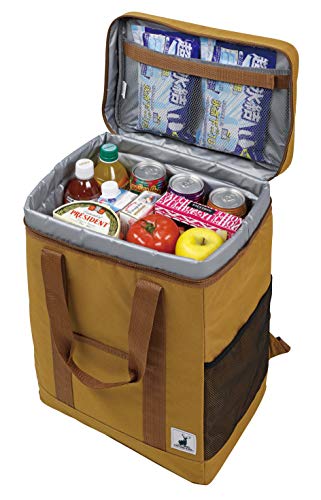 Captain Stag (CAPTAIN STAG) Cooler Bag, Square Backpack Style, Brown Duck, UE-621, Size: 34cm W X 23cm D X 45cm H
