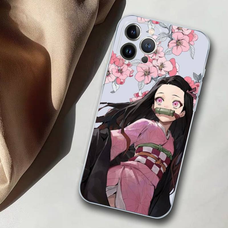 

Аниме Demon Slayer Kamado Nezuko чехол для телефона Мягкий силиконовый чехол для iphone 14 13 12 11 Pro Mini XS MAX 8 7 6 Plus X XS XR чехол iphone 14 pro