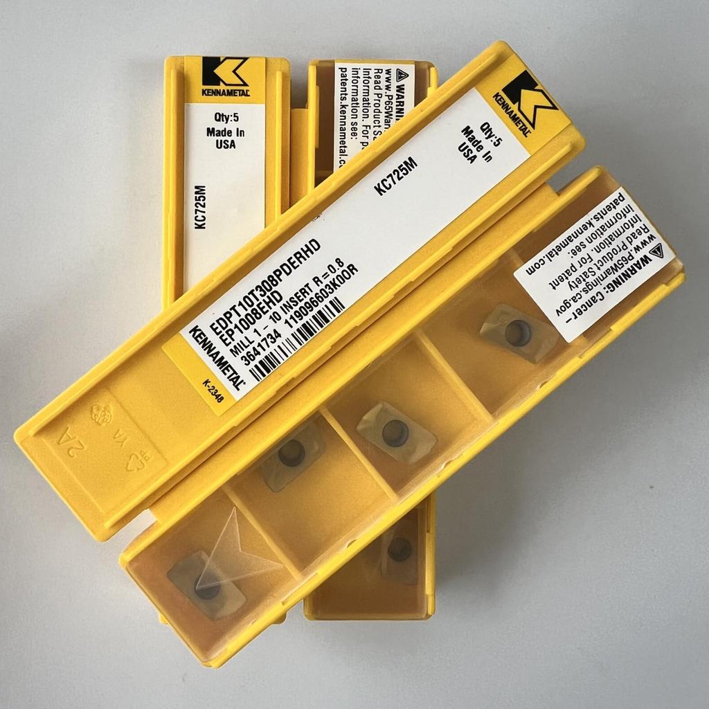 KENNAMETEL / EDPT10T308PDERHD KC725M / Carbide CNC Blade 10 Pcs