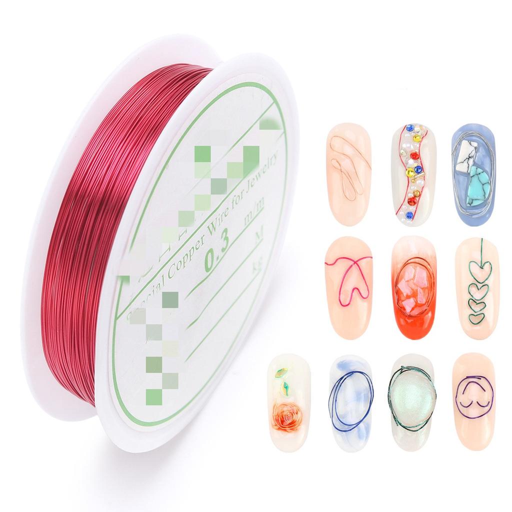 Nail Art Decorations Copper Wire Plating Copper Wire Nail Art DIY Tool Gold Silver 3D Nail Tips Nail Jewelry Manicure Decoration
