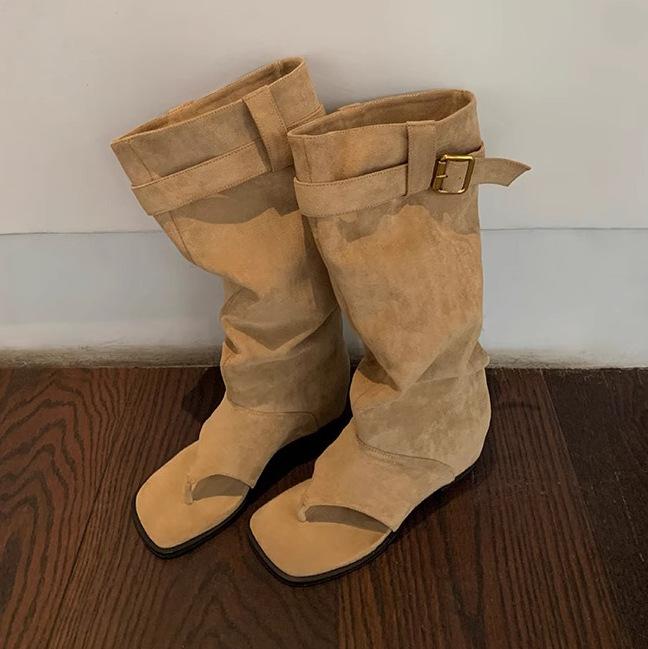 Grape Mother 2025 Autumn and Summer New Fashion Toe Cool Boots Casual Style Korean Version Versatile Women's Boots Single Breathable Boots