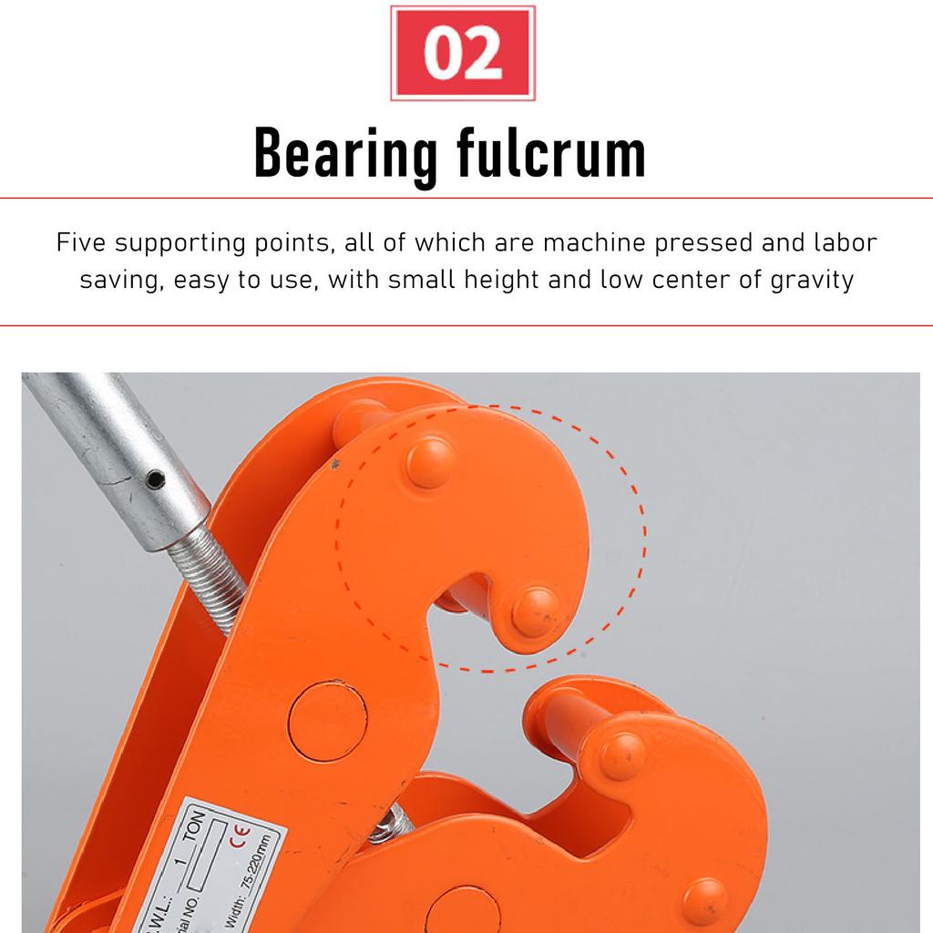 2T 4400LBS Vertical Beam Clamp Alloy Steel Heavy Duty Beam Lifting Clamp for Factories Mines Highways