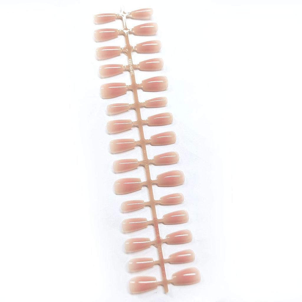 Nude Peach Pink Gradient Blush Medium-Long Press-On Nails - Xiaohongshu Favorite