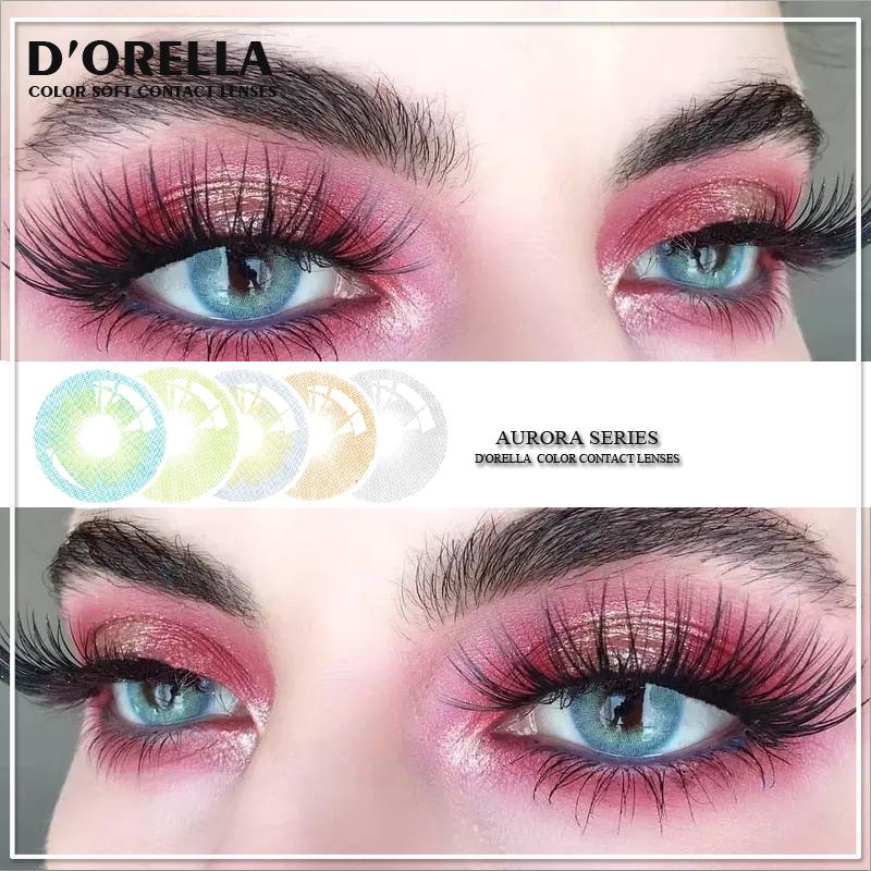 

D ORELLA 1 пара гибридных контактных линз мягкого цвета серии AURORA для глаз, косметические контактные линзы