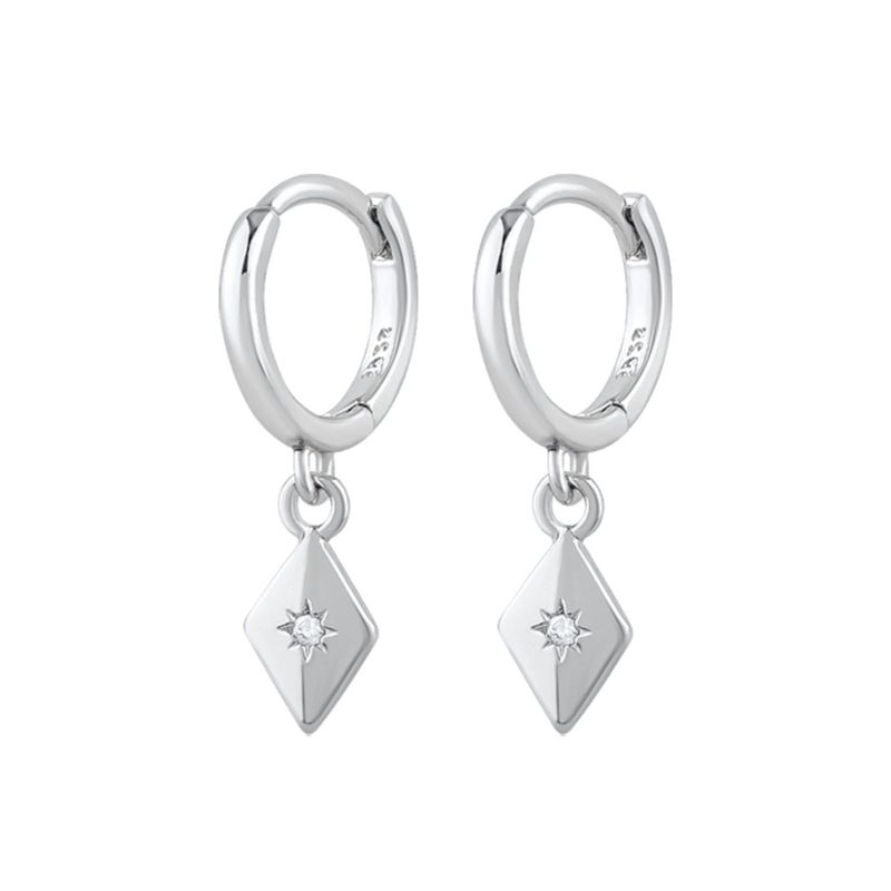 925 Silver Needle Vintage Geometric Pendant Earrings Round/Square/Shell Earrings for Women Fashion Jewelry Pendientes