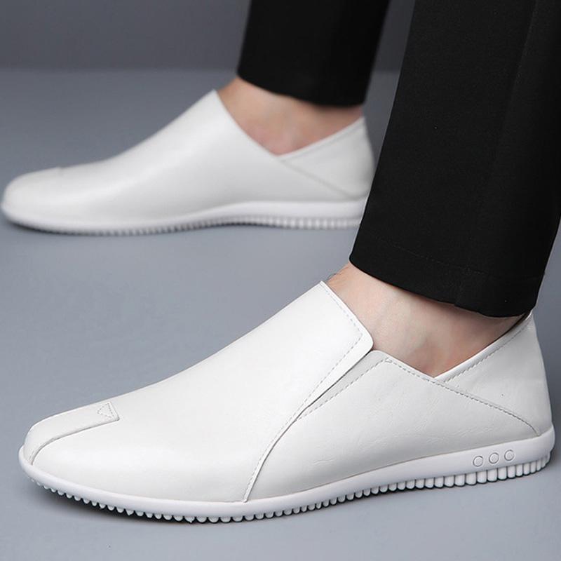 Mode Herren Slipper Bequeme Flache Freizeitschuhe Atmungsaktive Slip-On Weiches Leder Fahrschuhe Mokassins Hombre Herrenschuhe