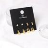 Dieuamour [8Pack] Triangle Cubic Ring Daily Earring Set