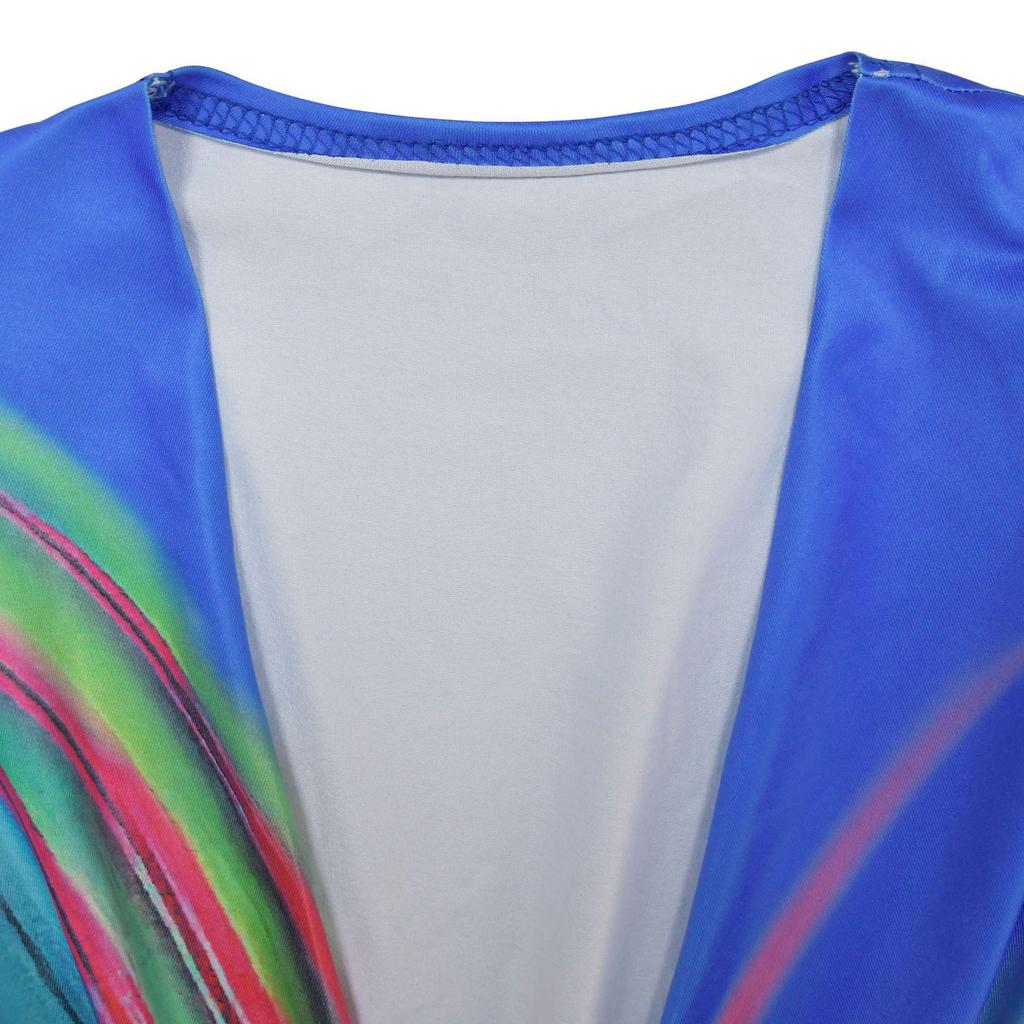 European & American Fashion Women's Color Block Pleated Casual Dress C6952