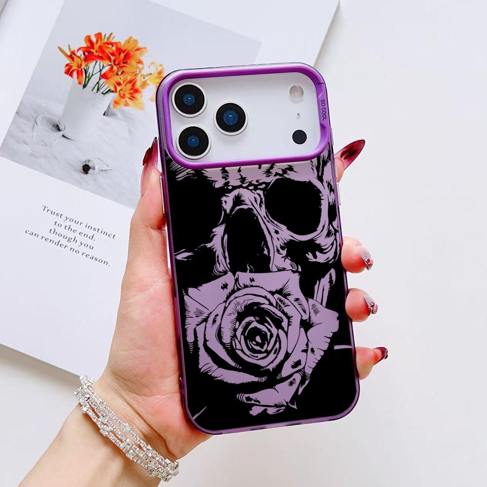 Cool Skull Phone Case For iPhone 17 16 15 14 13 12 11 Pro Max Air Matte Laser Aurora Shockproof Funda
