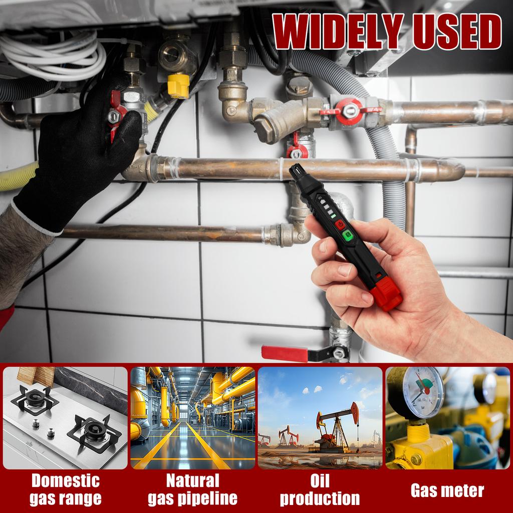 Pen Type Gas Detector with Visual and Audible Alarm to Locate Combustible Gas Leak Sources Like Methane Propane for Home