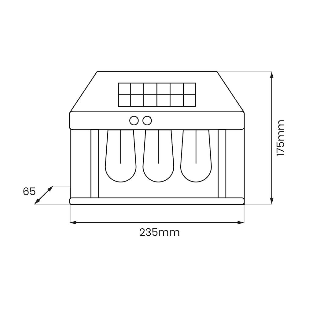Filo Triple Solar Wall Lamp 3000K