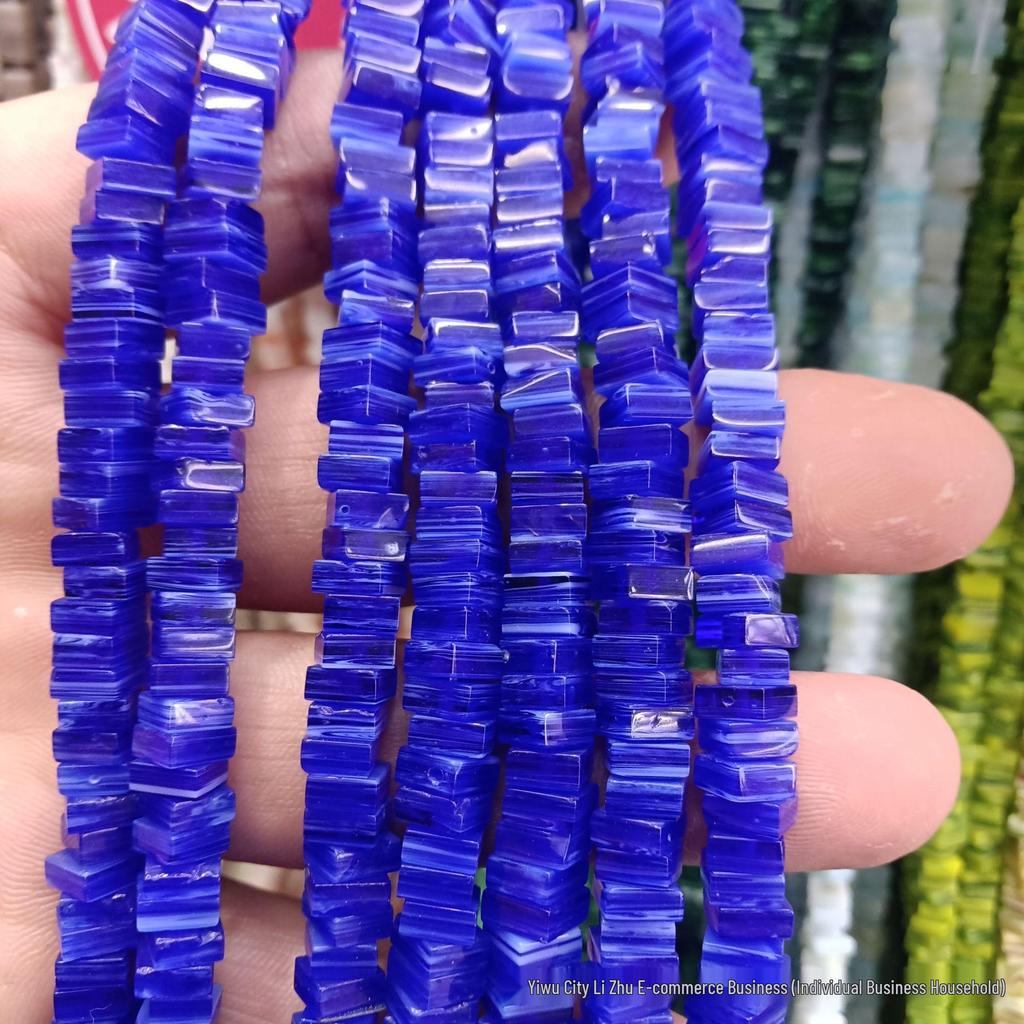 Nepal Kolorowe Kwadratowe Szklane Koraliki 6x3mm do Biżuterii DIY