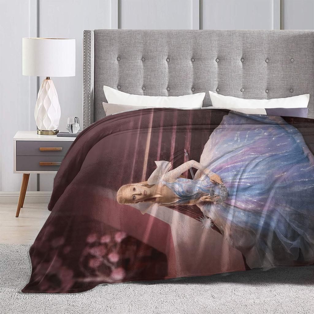 W-Wicked 2 Musical Movie Glinda Elphaba Blanket Soft Warm Print Plush Throw Blanket Bedroom Flannel Bedspread Bed Cover