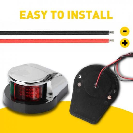 Red and Boat Green Navigation Light Bow LED Marine Front Pontoon Waterproof US