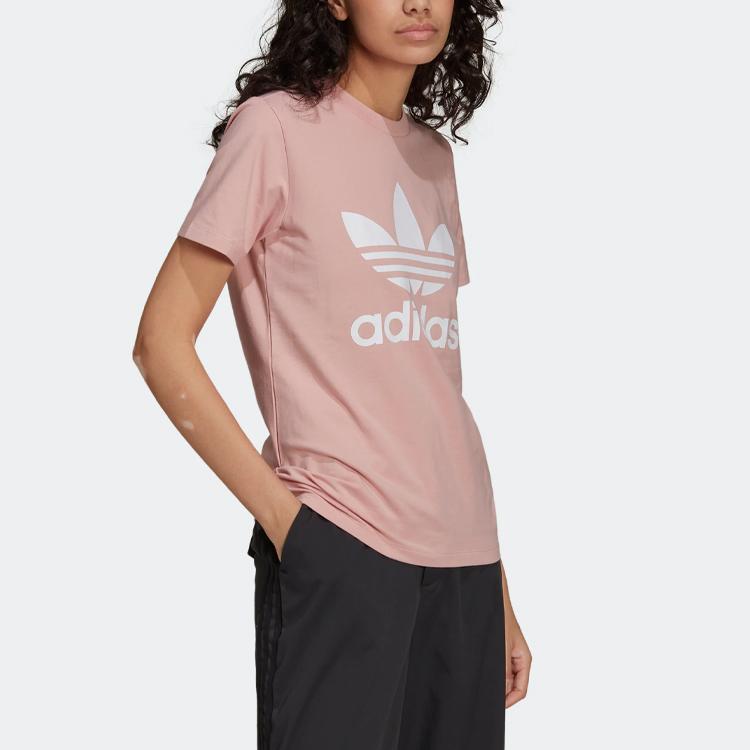 adidas Originals ADICOLOR CLASSICS TREFOIL SS22 Set In Sleeve T Shirt Women's Pink HJ9603