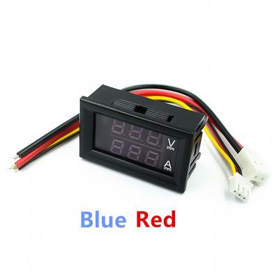 DC 0-100V 10A Digitální voltmetr Ampérmetr Duální displej Detektor napětí Měřič proudu Panel Amp Volt Gauge 0,28" Červená Modrá LED