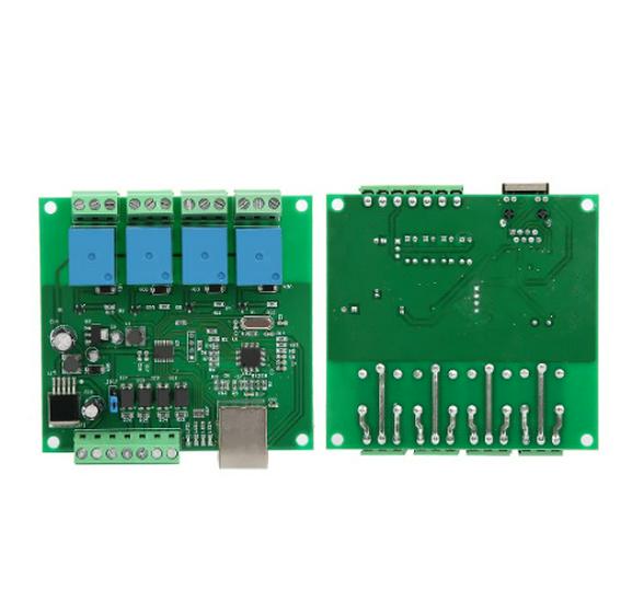 4-Channel Network Relay Controller, DC12V-24V, Supports High/Low Trigger, UDP, TCP Client/Server Modes