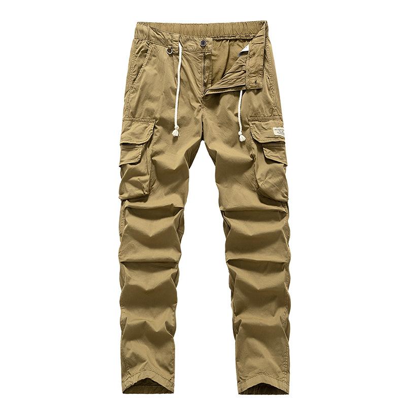 Men's Youth Camouflage American Military Outdoor Functional Loose Straight Pants Multi-Pocket Overalls 11111M