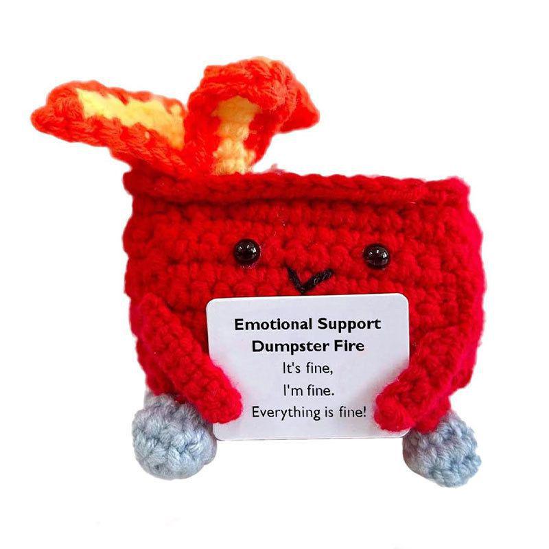 Handmade Knitted Fire Extinguisher Box Doll - Cute and Creative Yarn Ornament