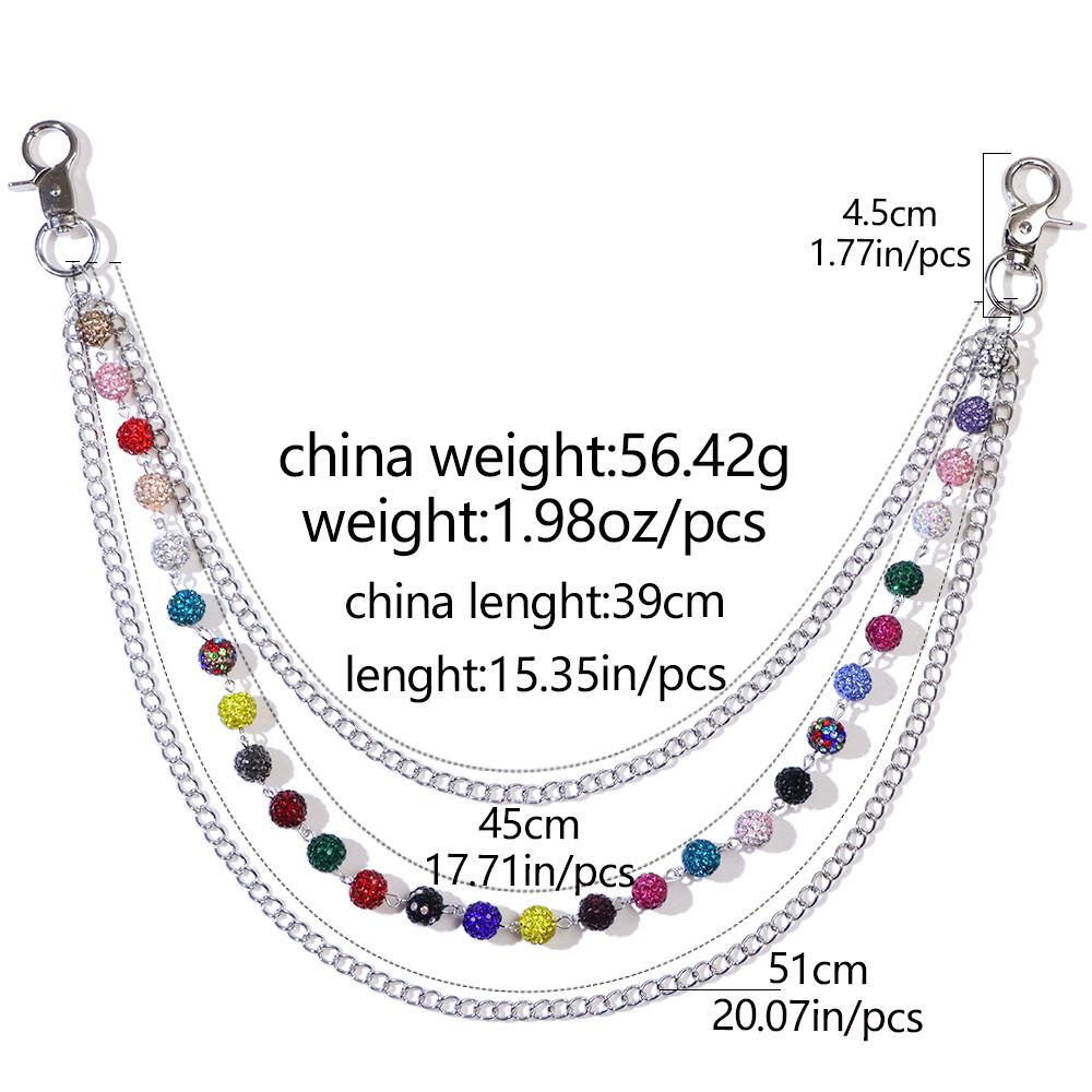 Unisex High-End Cowboy Style Colorful Crystal Rhinestone Pants Chain