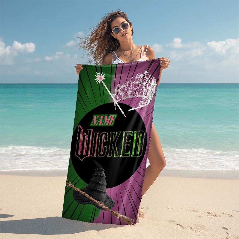 Personalized Magic Transformation Beach Towel Microfiber Beach Towel Thin Absorbent for Beach Swimming Yoga Bath Sports. 0910259