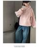 Girls' 2025 Korean Style Fuzzy Hooded Sweater - Autumn/Winter Warm, Loose Pullover