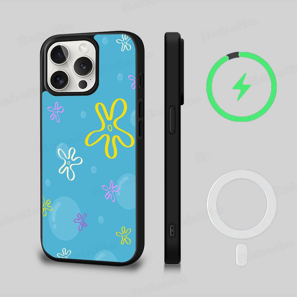 Custodia Carina per Telefono con Bambole di SpongeBob Per iPhone 17 Air 16 15 14 13 12 11 Pro Max Plus Per Copertura di Ricarica Wireless Magsafe