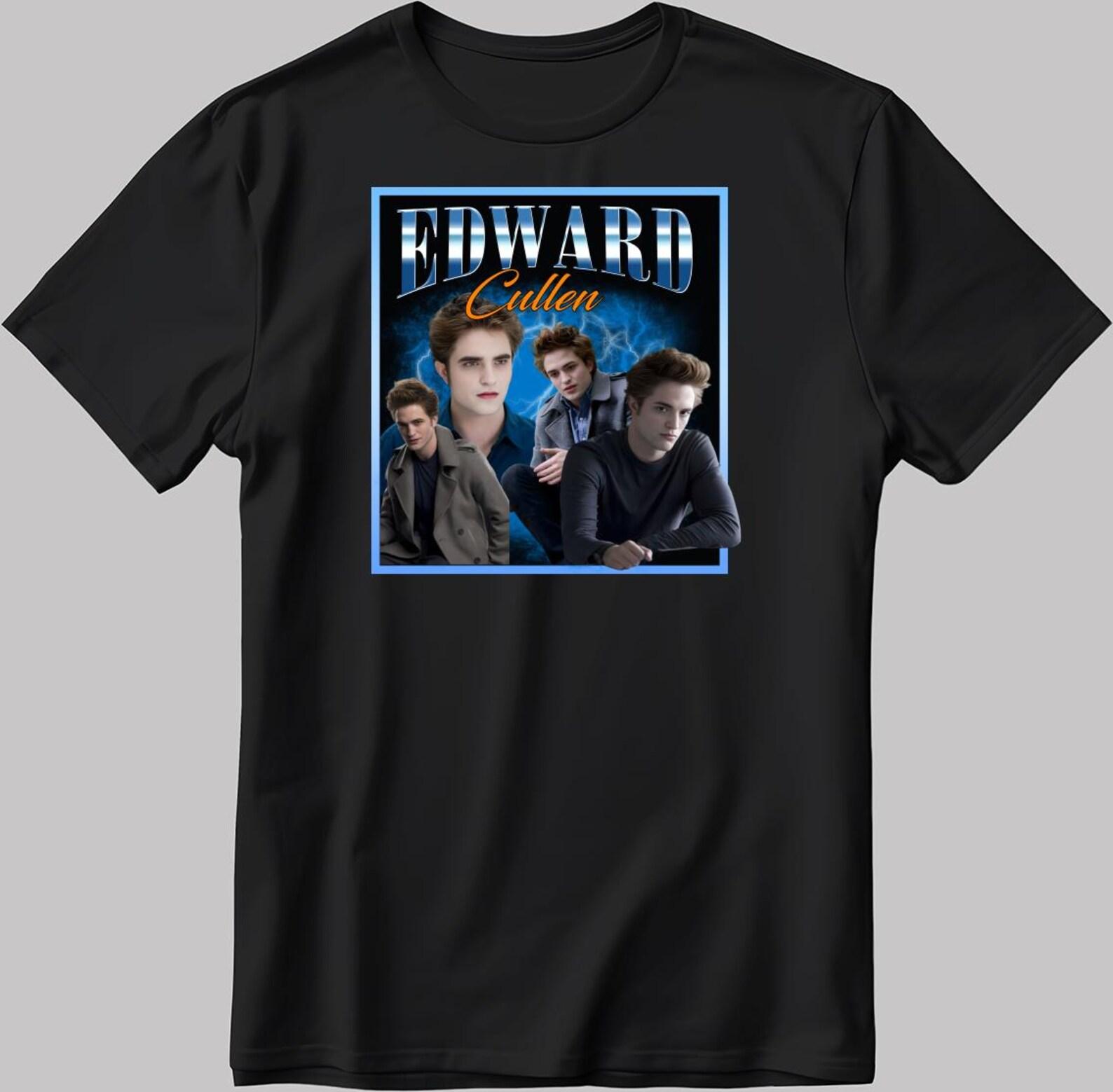 Famous Character Edward Cullen Figure, Short Sleeve White-Black Men s / Women s T-Shirt T131 3XL